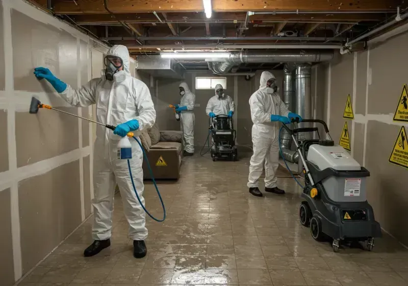 Basement Moisture Removal and Structural Drying process in Mary Esther, FL